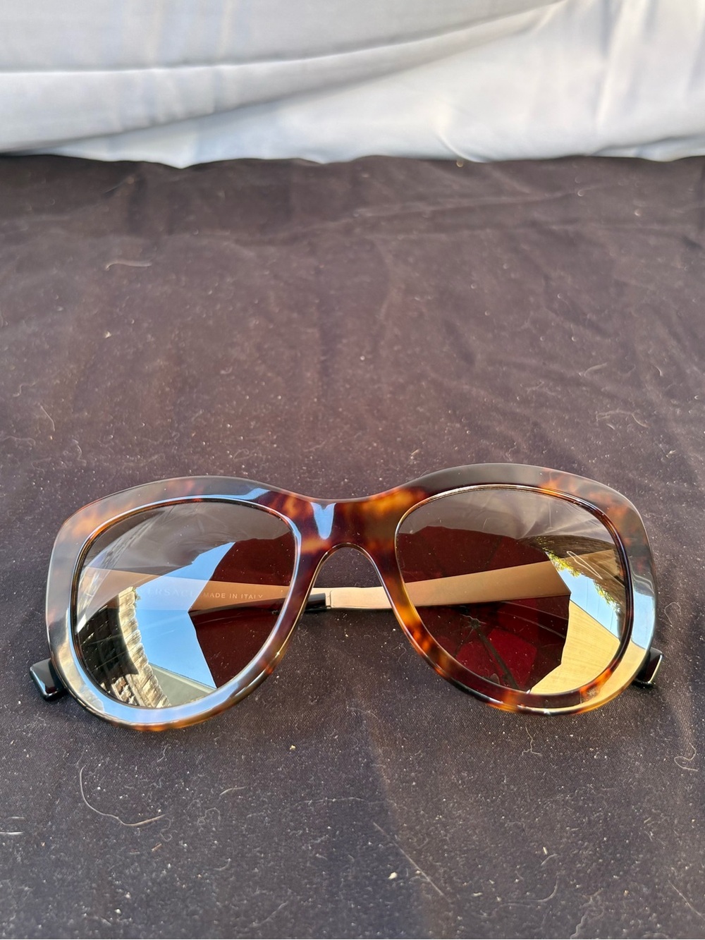 Versace Tortoiseshell Oversized Women's Sunglasses - Brown Lenses